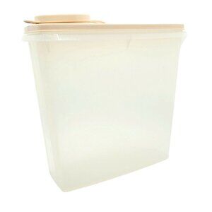 Vintage Tupperware Cereal Keeper 13 Cup w/Flip-Top Sheer Peach Top #469 & 471-12